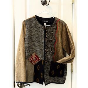 Sag Harbor Boho Patchwork Woven Jacket size 8